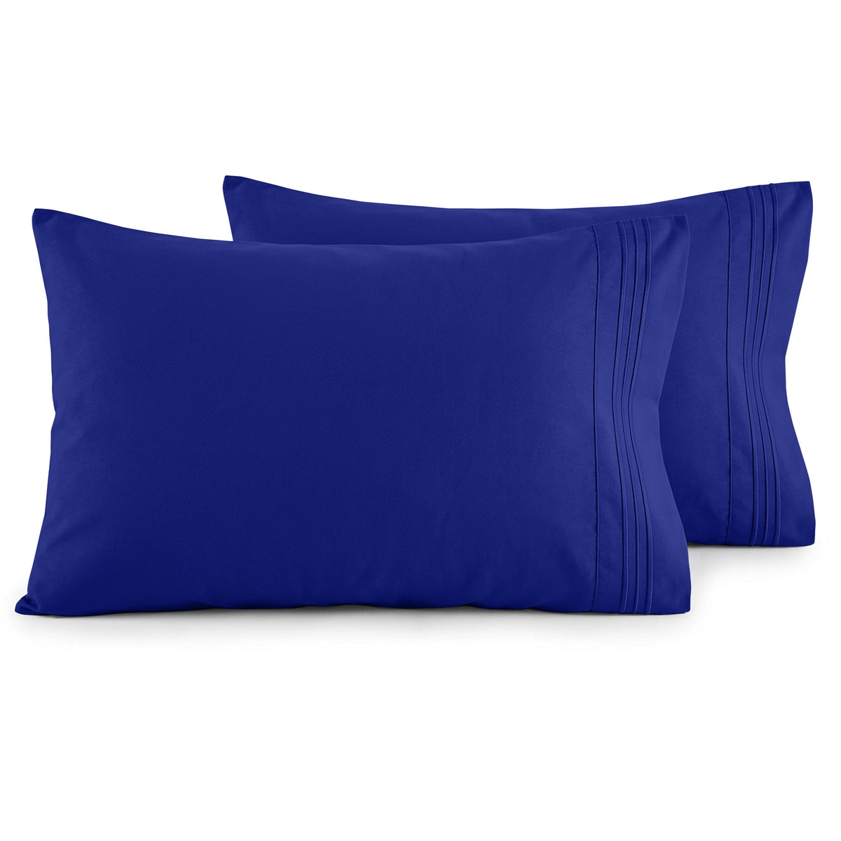 Elegant Comfort Luxury Ultra-Soft 2-Piece Pillowcase Set - 1500 Premium Hotel Quality Microfiber Double Brushed - Wrinkle Resistant, King Size, White