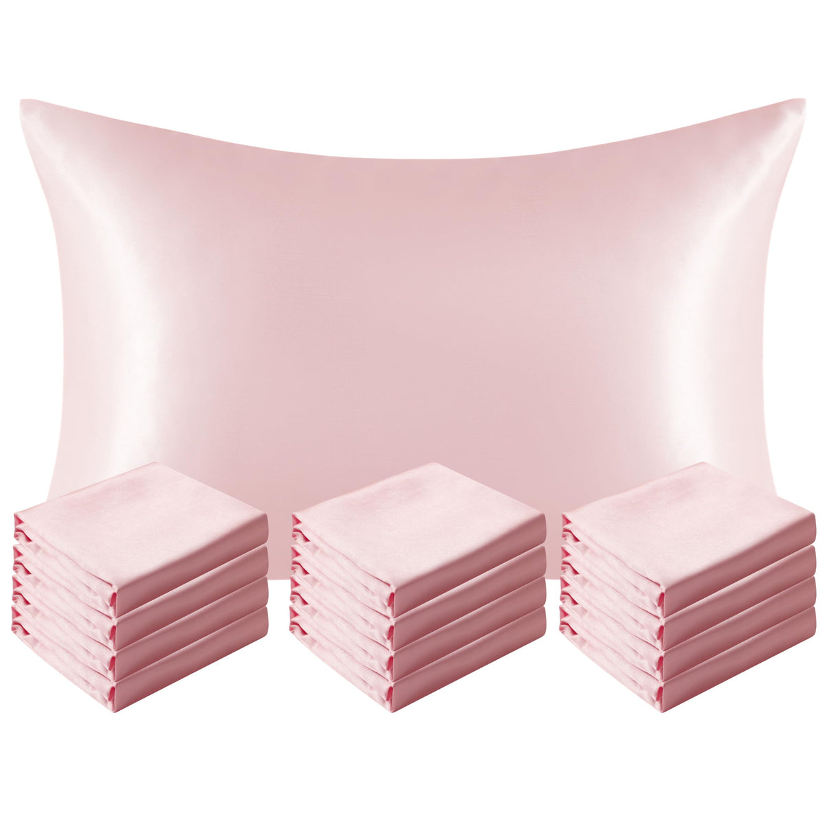 NTBAY Standard Satin Pillowcases, Set of 2, Black