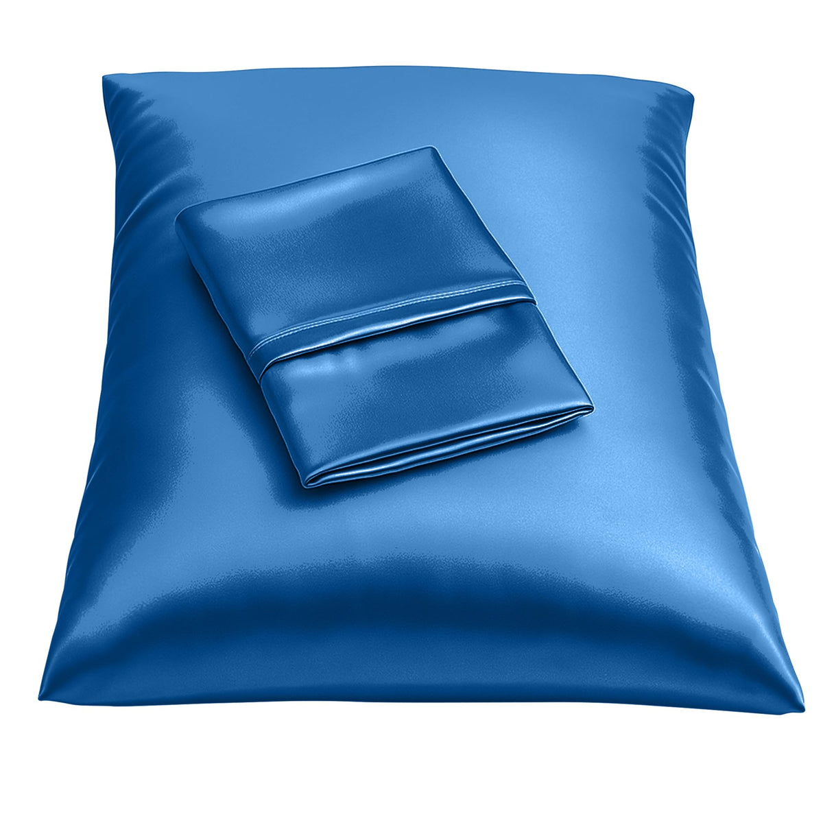 BLISSFORD Satin Pillowcase with Zipper, Like Silk Pillow Cases - Black