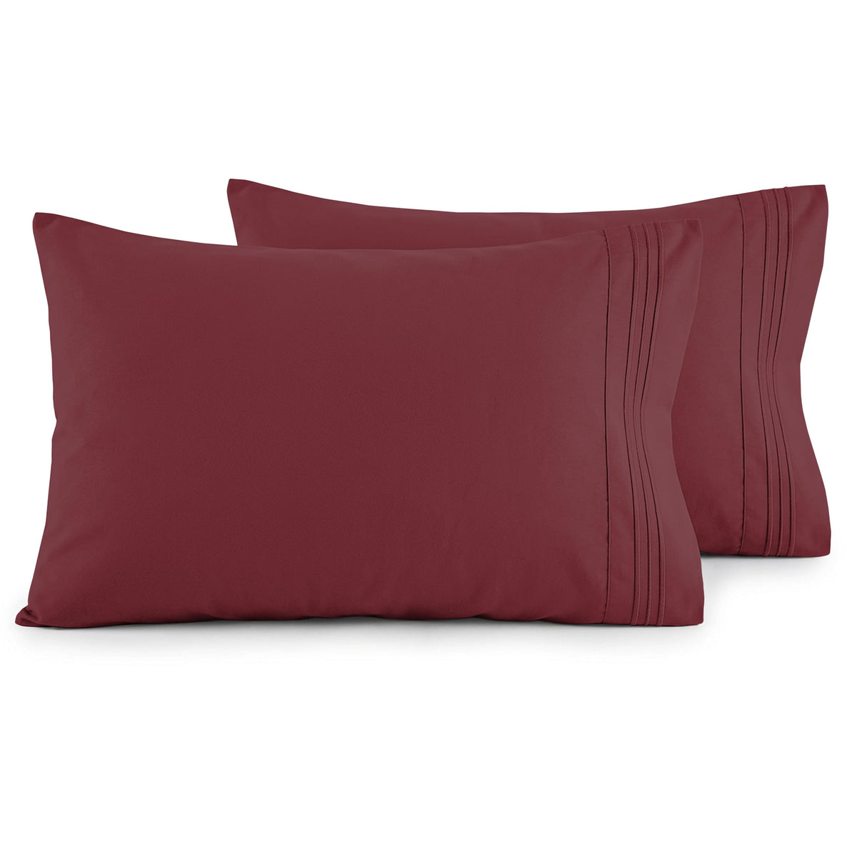Elegant Comfort Luxury Ultra-Soft 2-Piece Pillowcase Set - 1500 Premium Hotel Quality Microfiber Double Brushed - Wrinkle Resistant, King Size, White