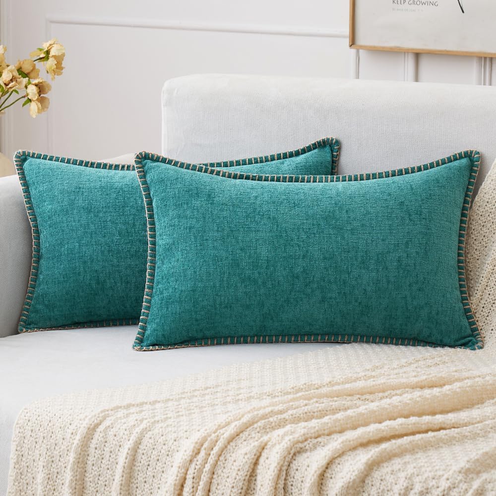 MIULEE Decorative Couch Throw Pillow Covers 18x18 Inch Navy 2 Pack