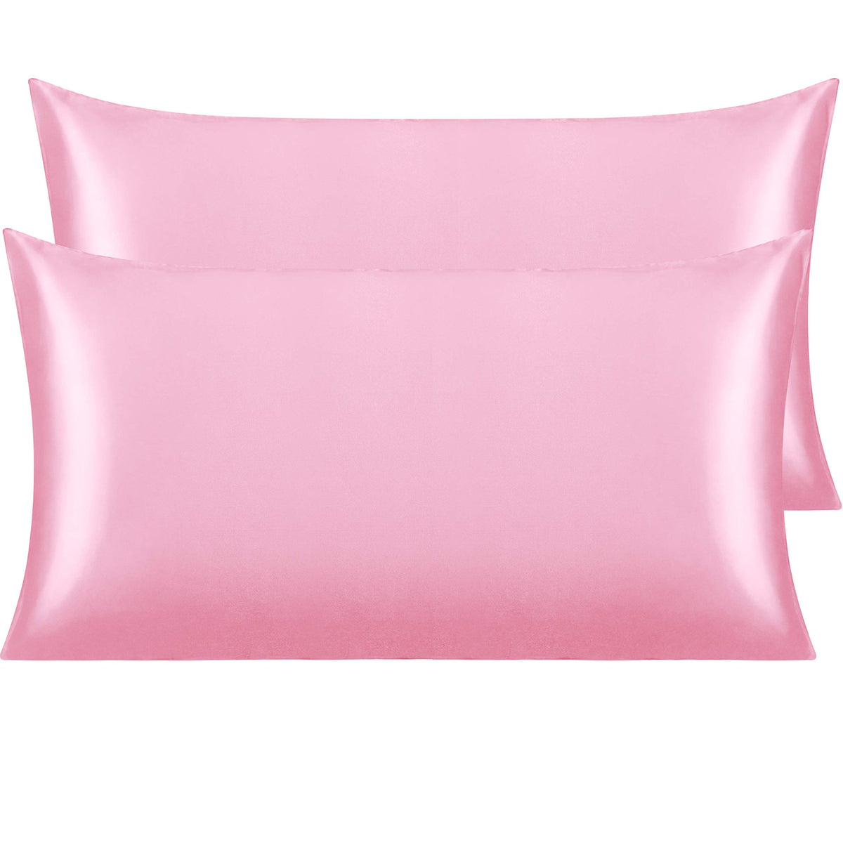 NTBAY Standard Satin Pillowcases, Set of 2, Black