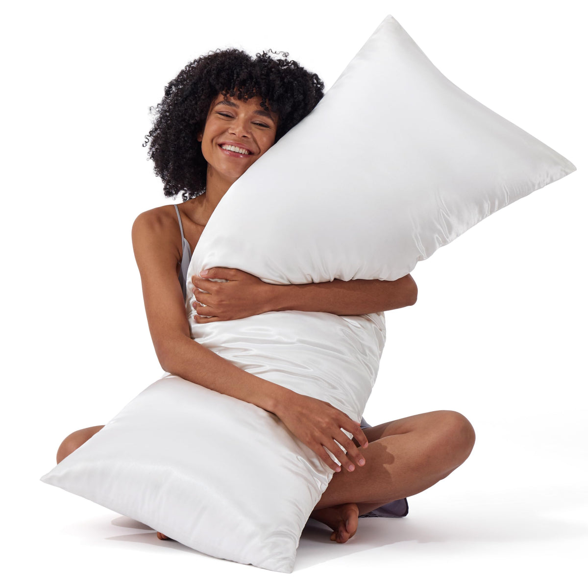 Bedsure Satin Pillowcase with Zipper, Similar to Silk Pillow Cases 2 Pack, Beige Standard Size Satin Pillow Case, Silky & Soft Pillow Covers, Valentines Day Gifts for Women Men, 20x26 Inches