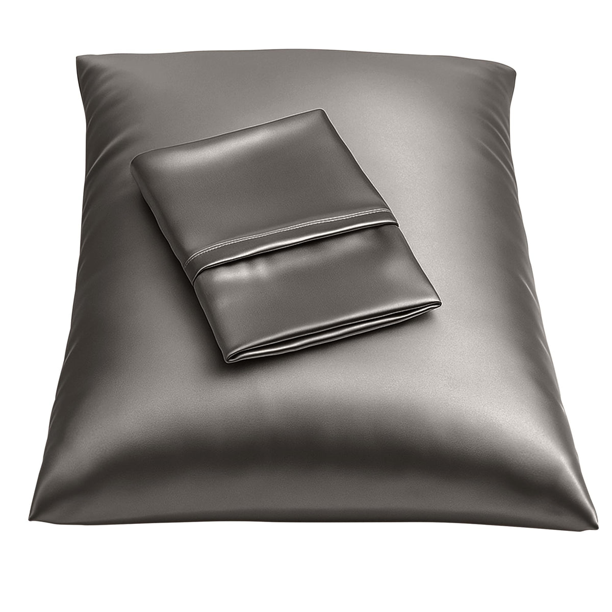 BLISSFORD Satin Pillowcase with Zipper, Like Silk Pillow Cases - Black