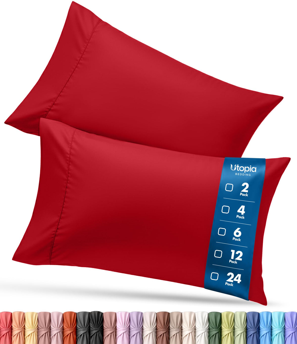Pillow Covers Standard Size Set of 4, Soft and Comfy Pillow Cases, White