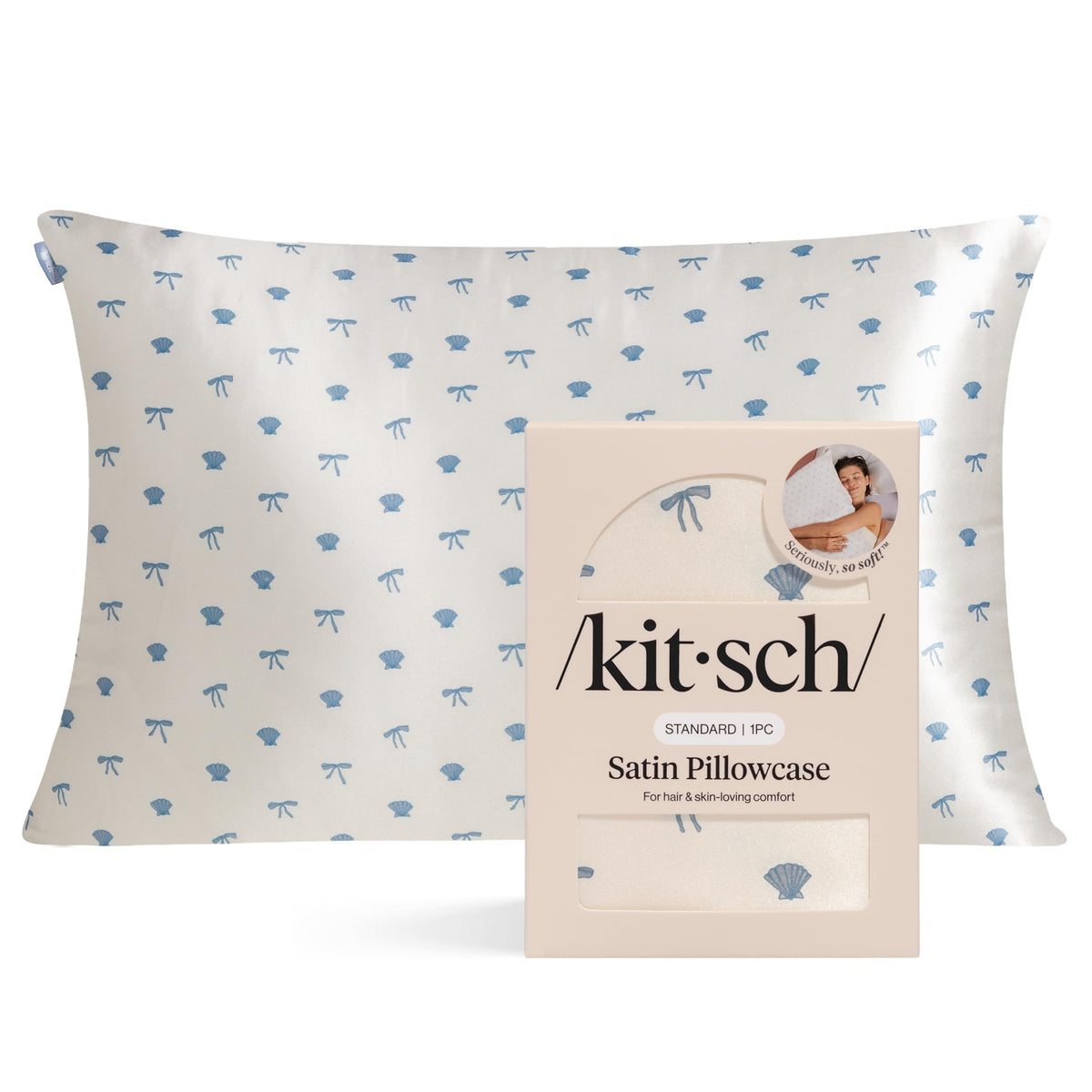 Kitsch Satin Pillowcase with Zipper - Standard Size, Ivory