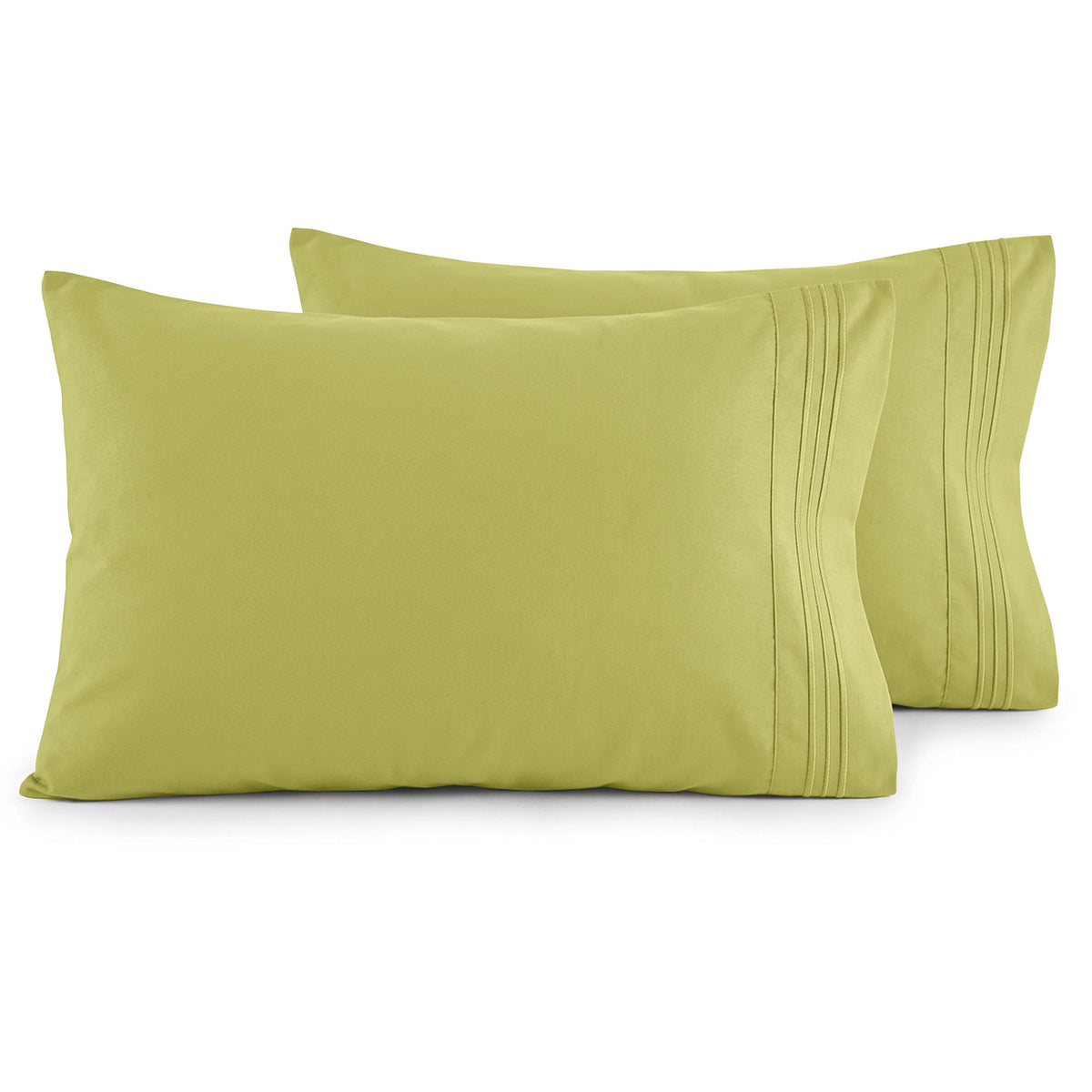 Elegant Comfort Luxury Ultra-Soft 2-Piece Pillowcase Set - 1500 Premium Hotel Quality Microfiber Double Brushed - Wrinkle Resistant, King Size, White
