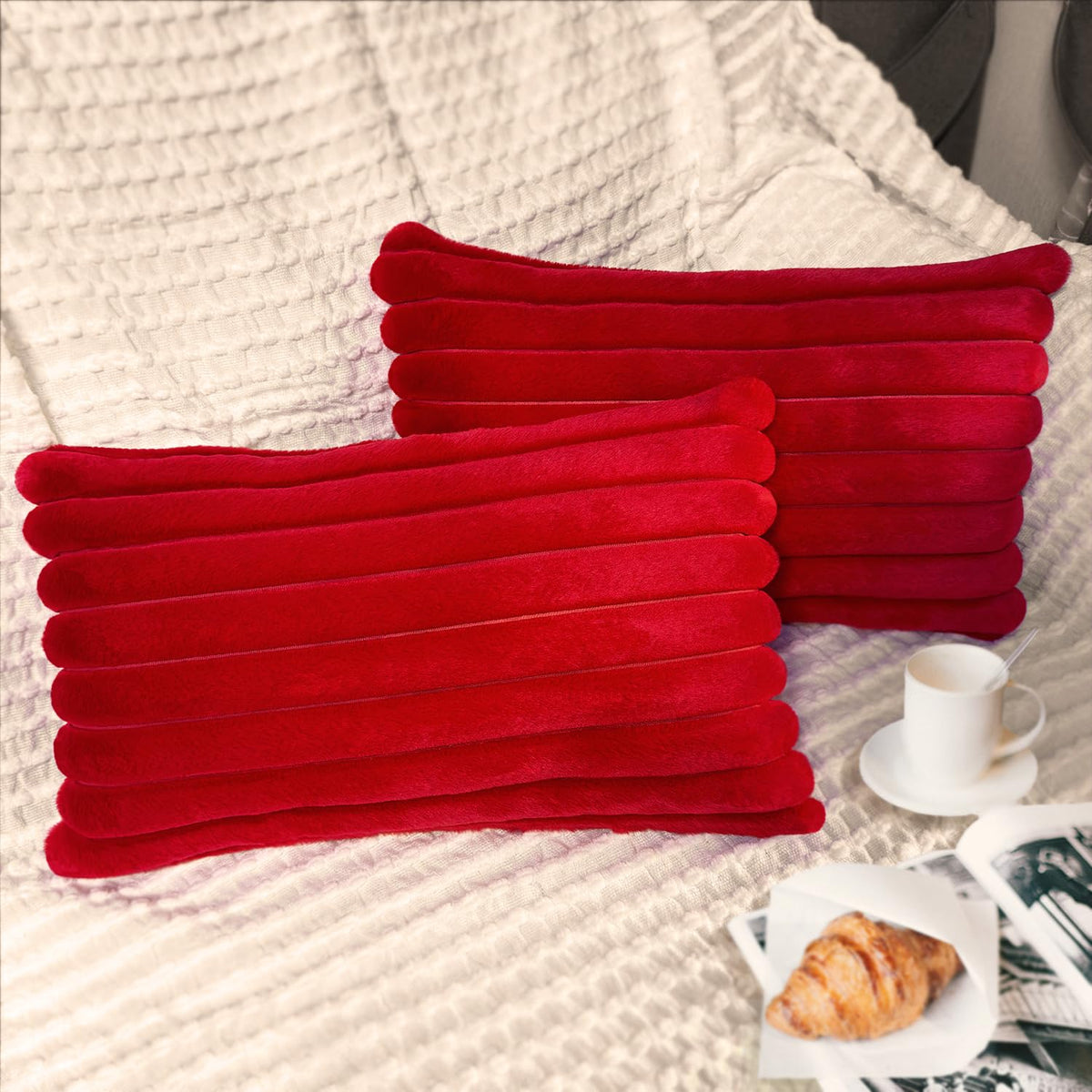 2 Pack 18x18 Pillow Cover Velvet Pillow Covers, Faux Fur Square Throw Pillow Covers for Living Room Decorations Throw Pillow Case, Throw Pillow Cover Cushion Cover for Home Sofa Bedroom Car, Grey