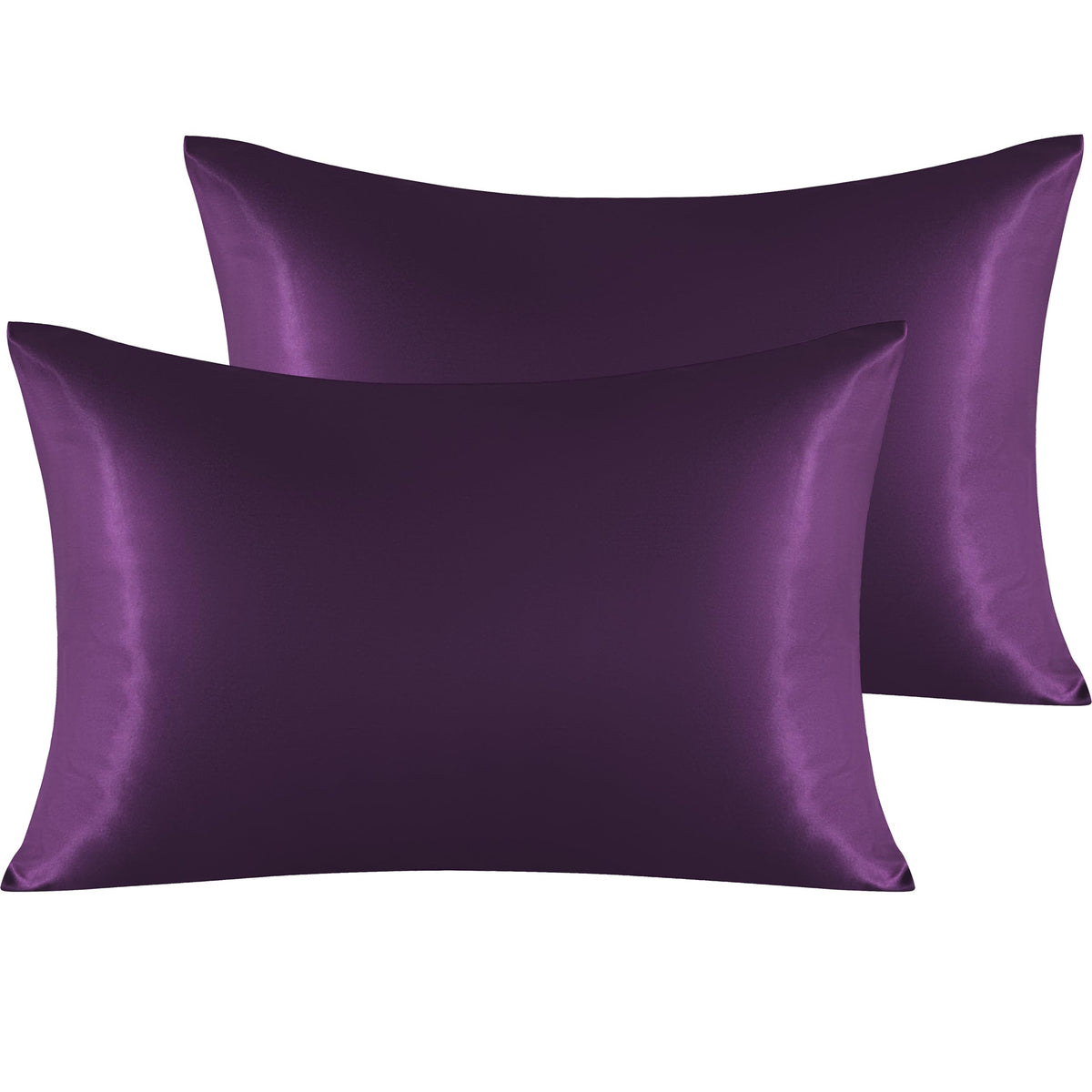 NTBAY Standard Satin Pillowcases, Set of 2, Black