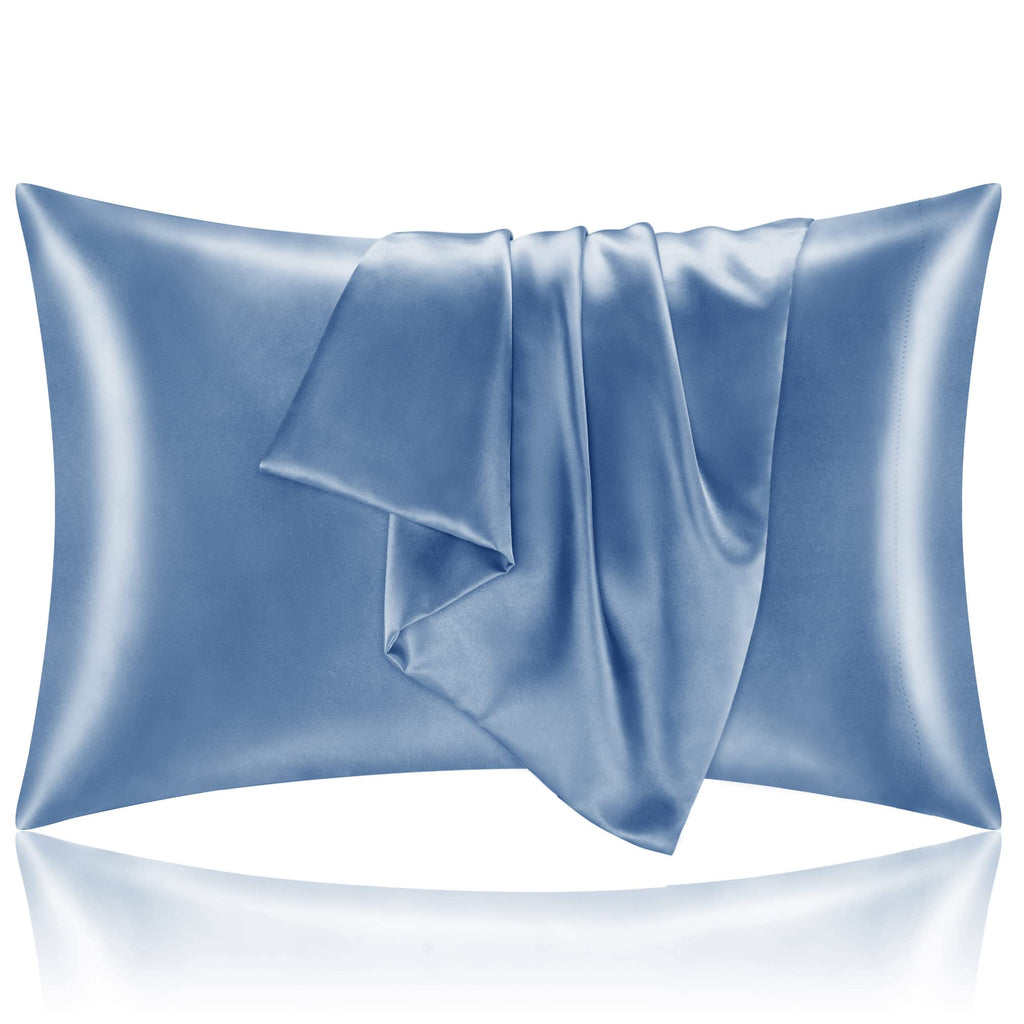 BEDELITE Satin Pillowcases, Queen Size 20x30 Inch, Dark Grey, Set of 2