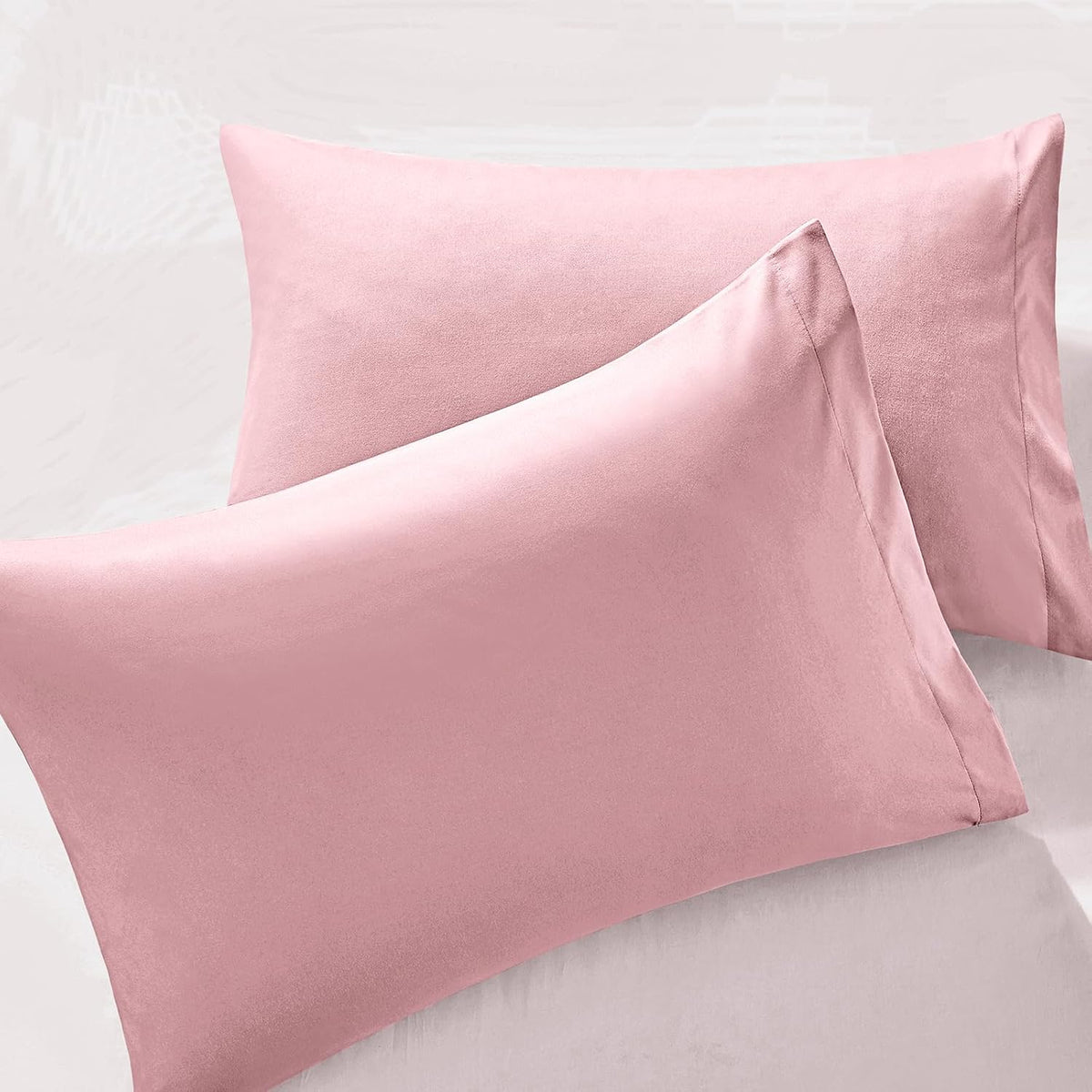 MILVOWOC Brushed Microfiber Pillowcases, Dusty Pink, 20x26 Inch