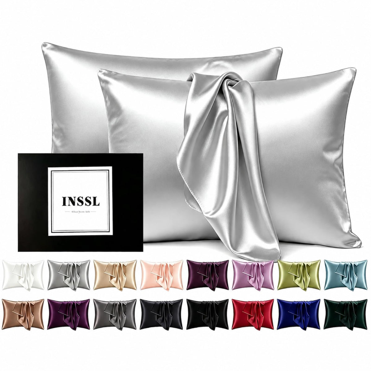 INSSL Silk Pillowcase for Women, Mulberry Silk Pillowcase for Hair and Skin and Stay Comfortable and Breathable During Sleep (Standard, Coral)