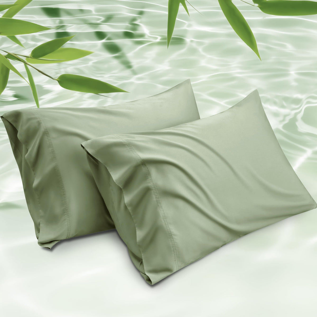 Bedsure Pillow Cases Standard Size Set of 2, 100% Rayon Derived from Bamboo