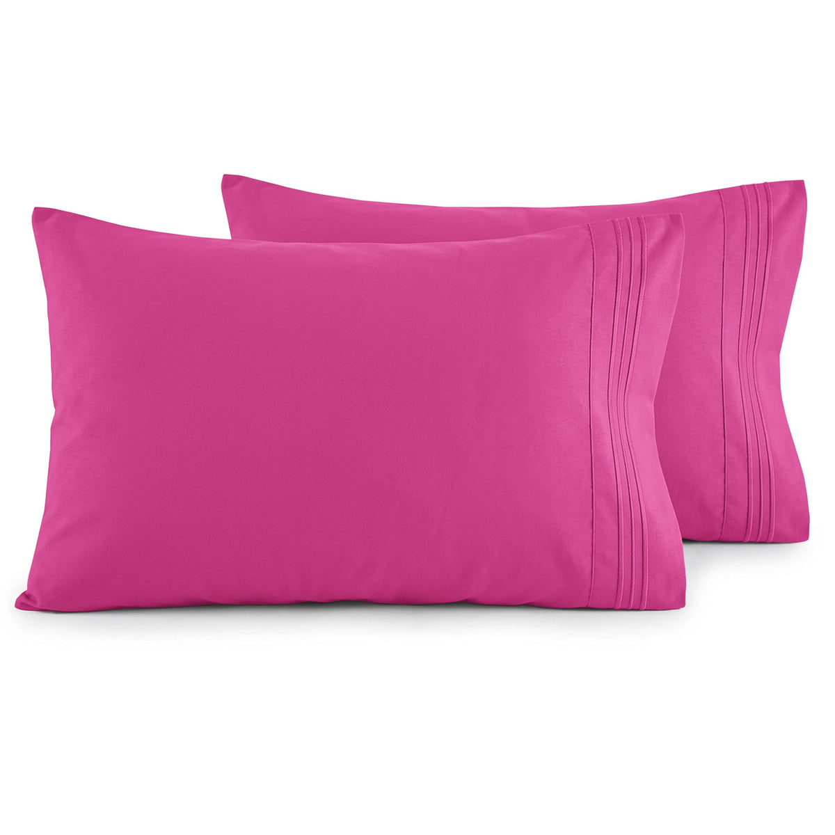Elegant Comfort Luxury Ultra-Soft 2-Piece Pillowcase Set - 1500 Premium Hotel Quality Microfiber Double Brushed - Wrinkle Resistant, King Size, White