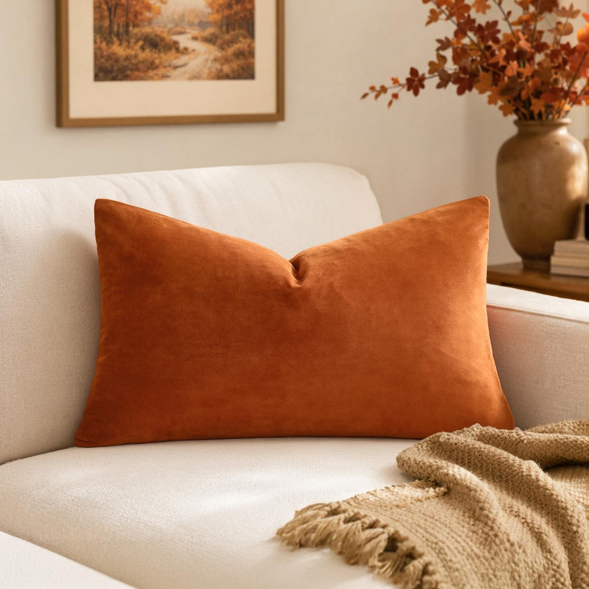 MIULEE Velvet Pillow Cover Soft Luxury Decorative Throw Pillow Cover Single Rectangle Cushion Case for Spring Couch Sofa Bedroom Car Decor,12x20 Inch Sage Green