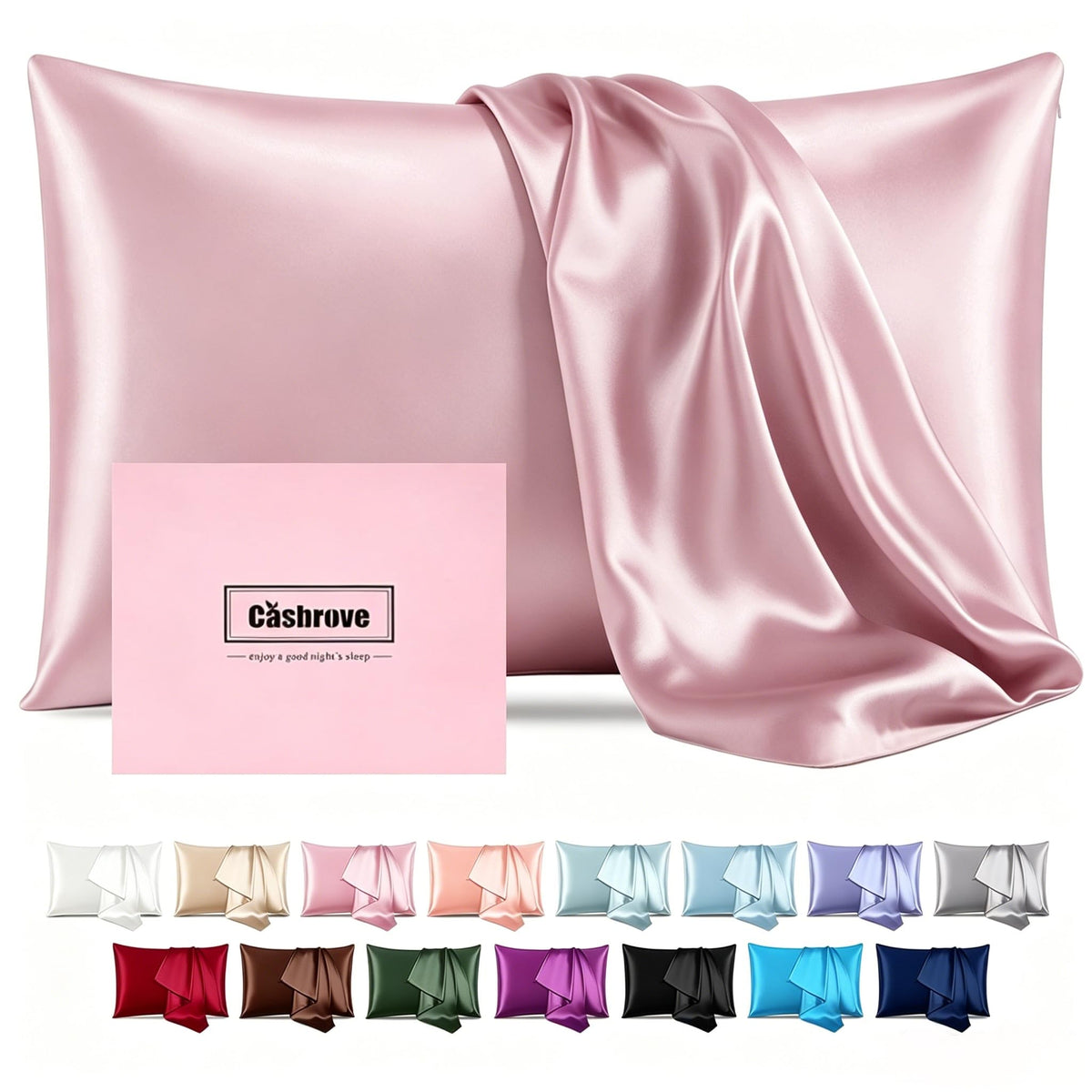 Silk Pillow Cases Mulberry Silk Pillowcases Soft Breathable Both Sided Natural Silk Pillowcase with Zipper Beauty Sleep Silk Pillow Cases 1 Pc for Gift (Standard, Cornflower Blue)