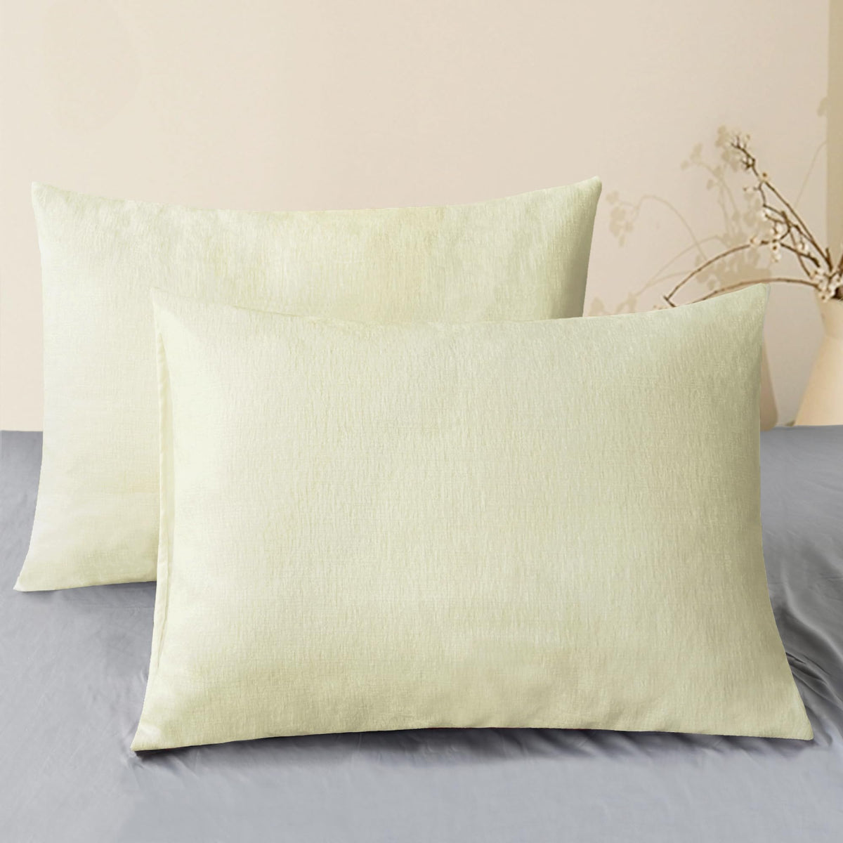 CaliTime Decorative Couch Throw Pillow Covers 18 X 18 Inches Navy Blue