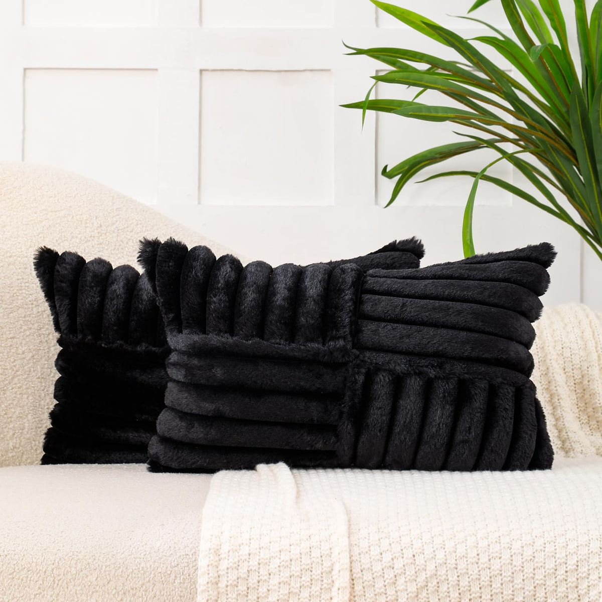 All Smiles Navy Blue Decorative Throw Pillow Covers 18x18 Set of 2