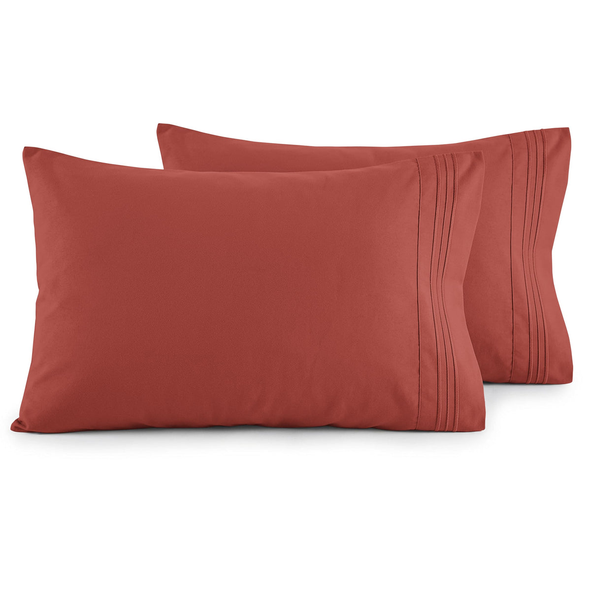 Elegant Comfort Luxury Ultra-Soft 2-Piece Pillowcase Set - 1500 Premium Hotel Quality Microfiber Double Brushed - Wrinkle Resistant, King Size, White