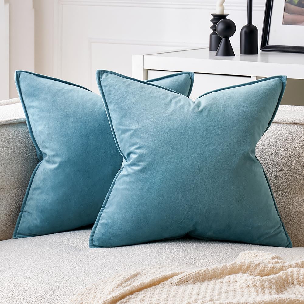 MIULEE Decorative Dark Brown Velvet Throw Pillow Covers for Couch 18x18 in