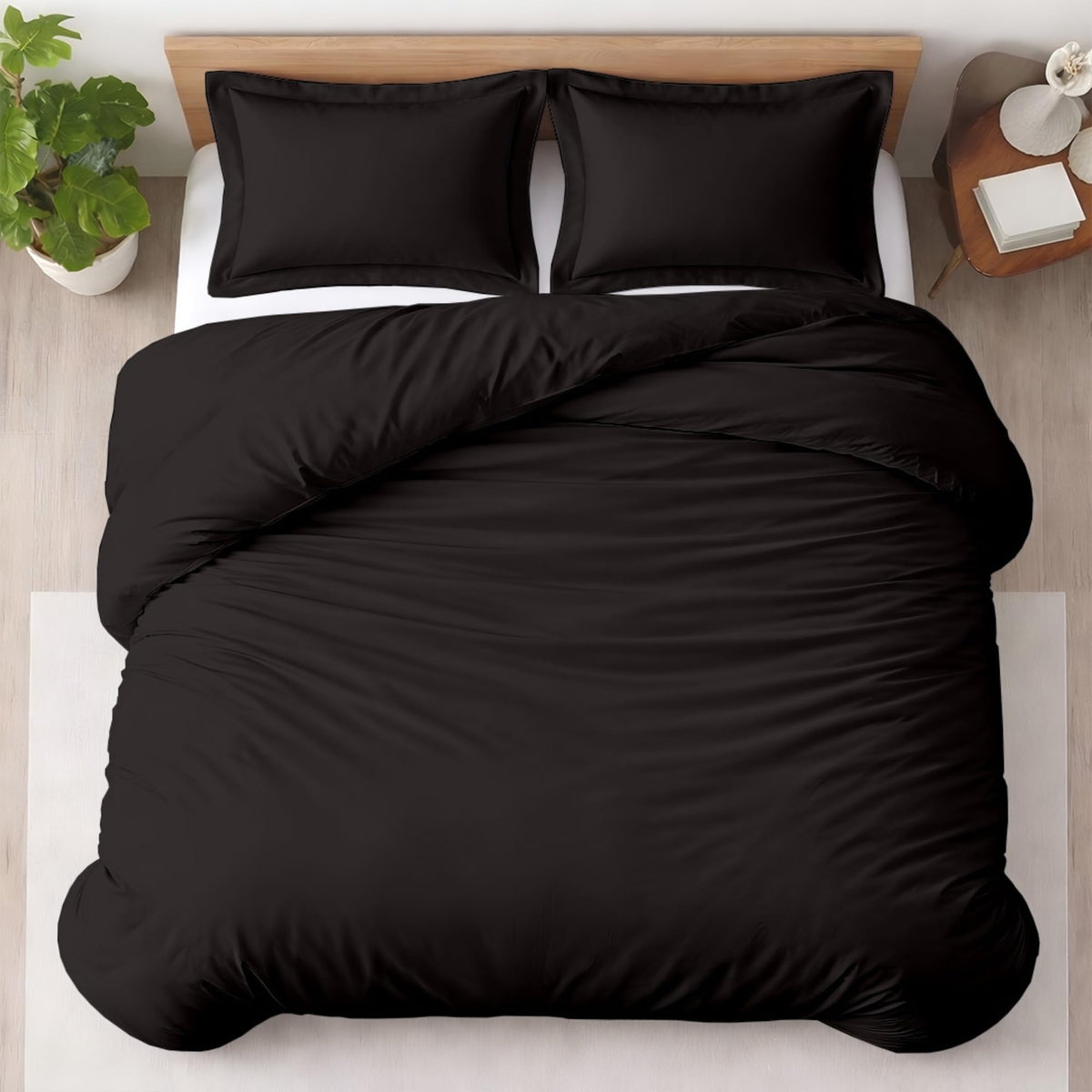Kotton Culture 3 Pc Duvet Cover King Size Set-100% Egyptian Cotton 600 Thread Count Ultra Soft Premium Durable Comforter Cover Zipper Closure & Corner Ties - (Plum, 104" X 94")