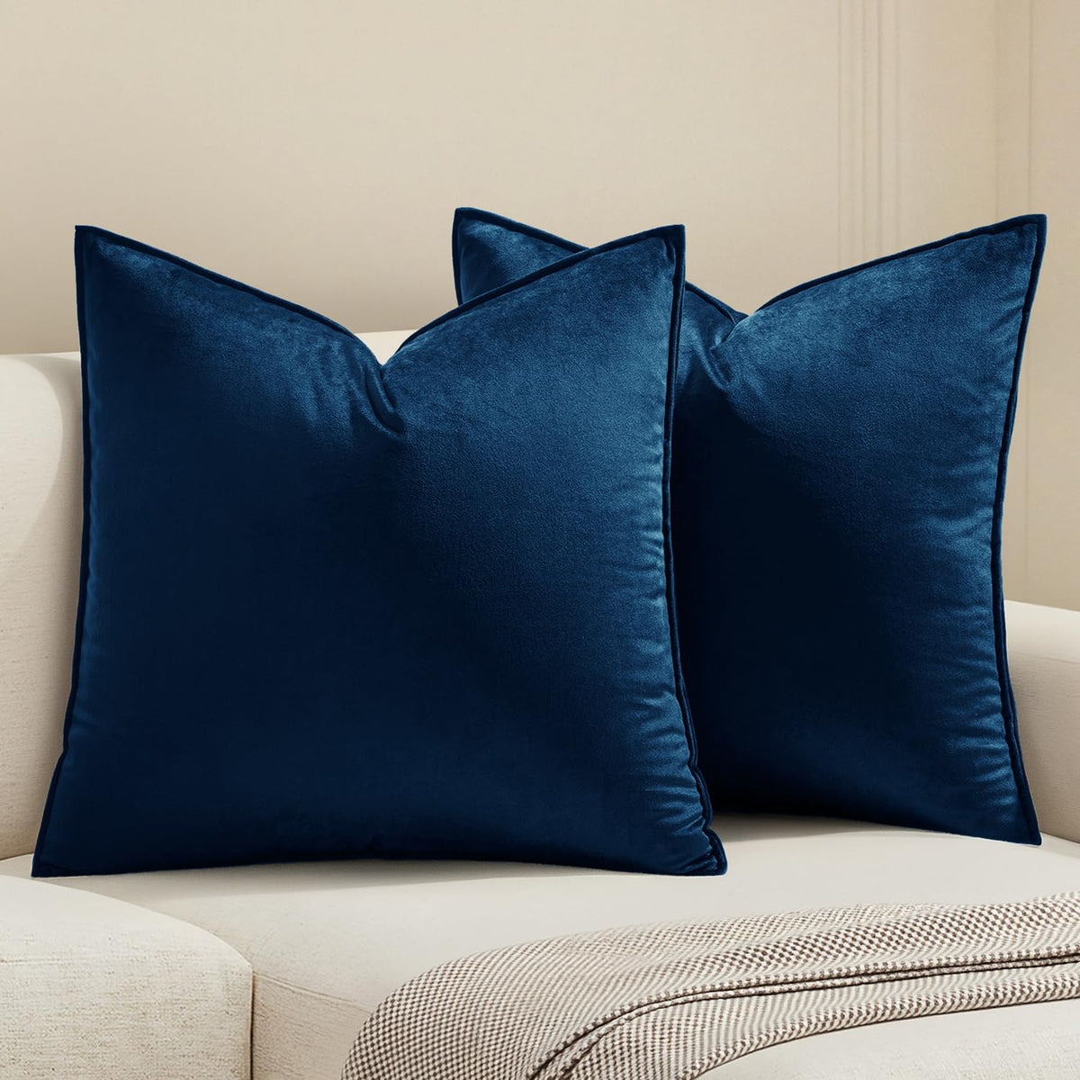 MIULEE Decorative Dark Brown Velvet Throw Pillow Covers for Couch 18x18 in