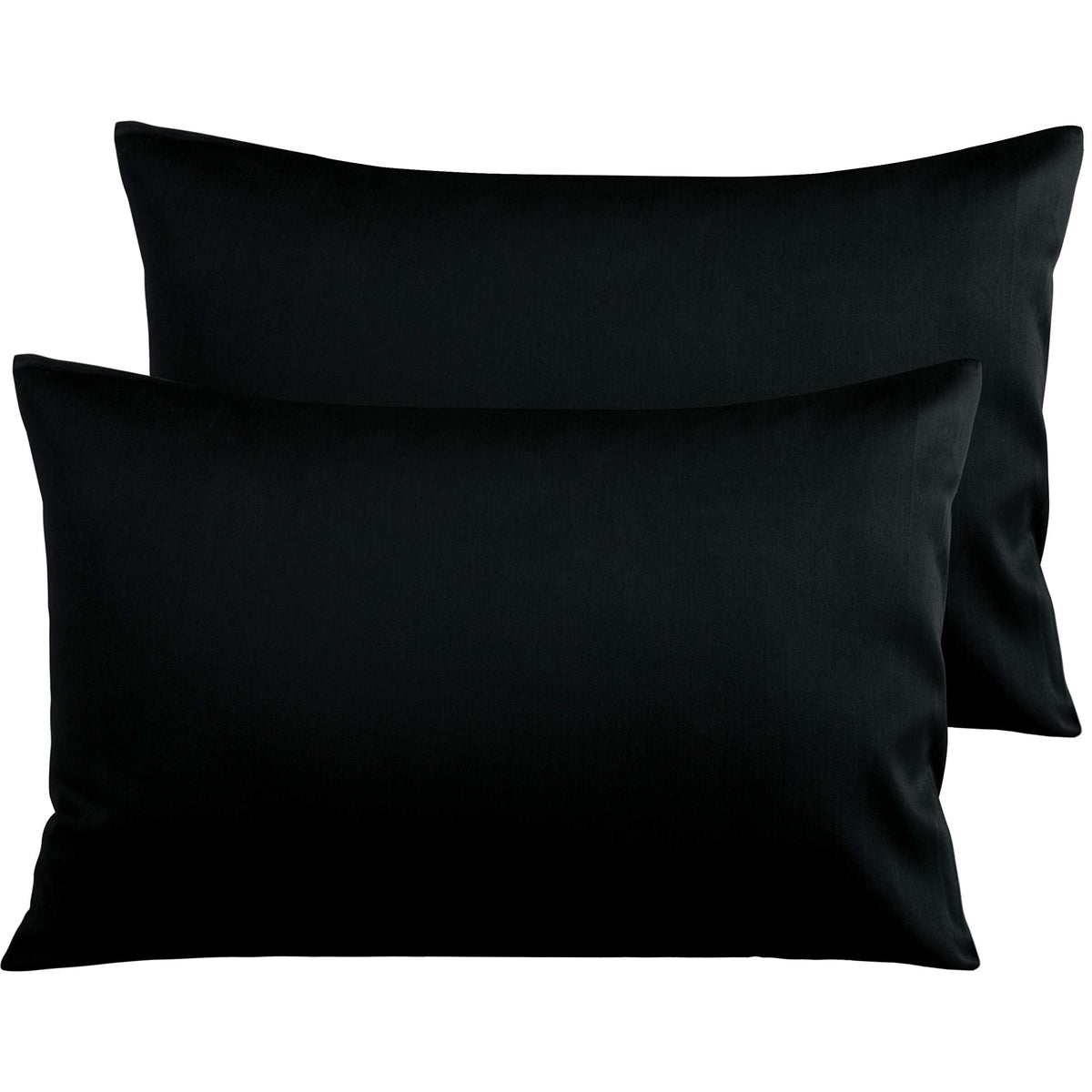 NTBAY Queen Egyptian Cotton Sateen Pillowcases, Set of 2, Navy Blue