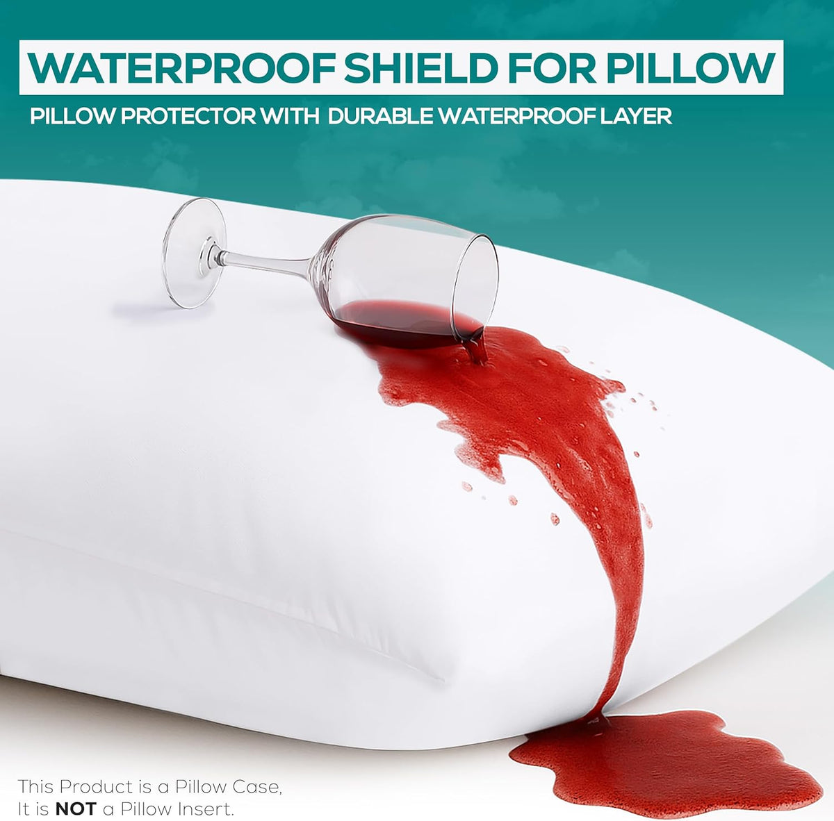 Set of 2 Pillow Protectors with Zipper Queen Size, Pillow Covers