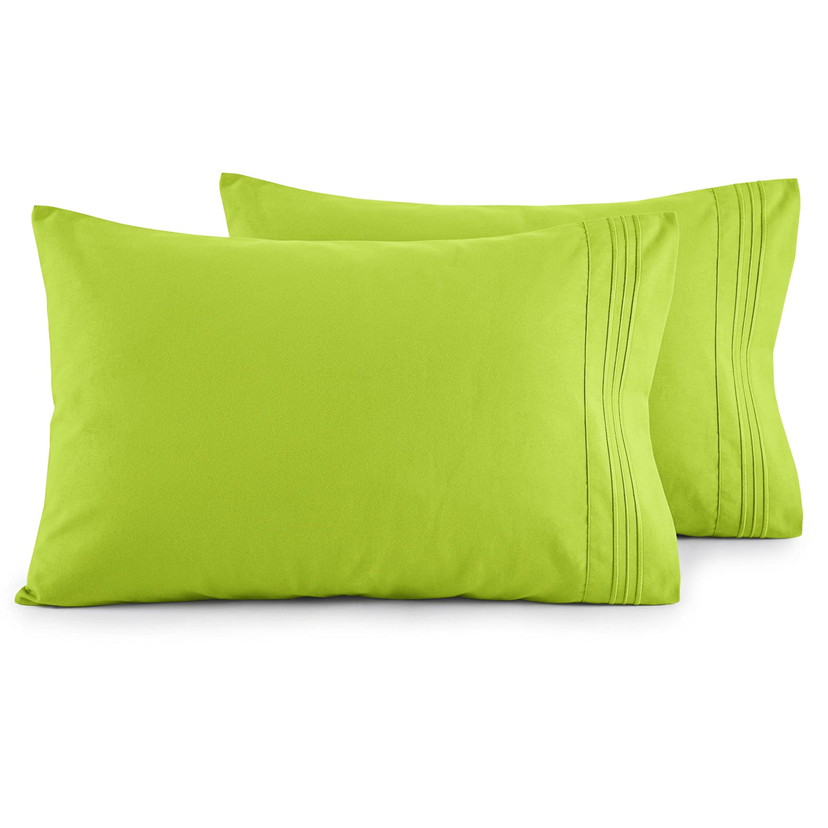 Elegant Comfort Luxury Ultra-Soft 2-Piece Pillowcase Set - 1500 Premium Hotel Quality Microfiber Double Brushed - Wrinkle Resistant, King Size, White