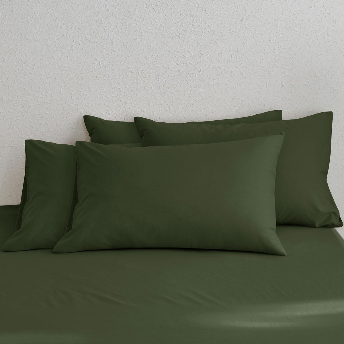 MOOMEE Pillowcase Set of 2 100% Washed Cotton Linen-Like Standard