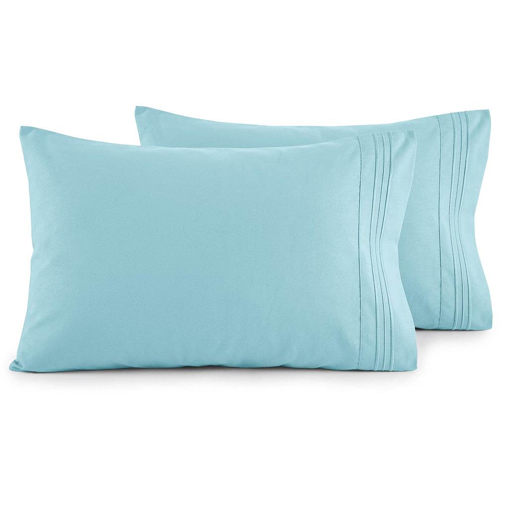 Elegant Comfort Luxury Ultra-Soft 2-Piece Pillowcase Set - 1500 Premium Hotel Quality Microfiber Double Brushed - Wrinkle Resistant, King Size, White
