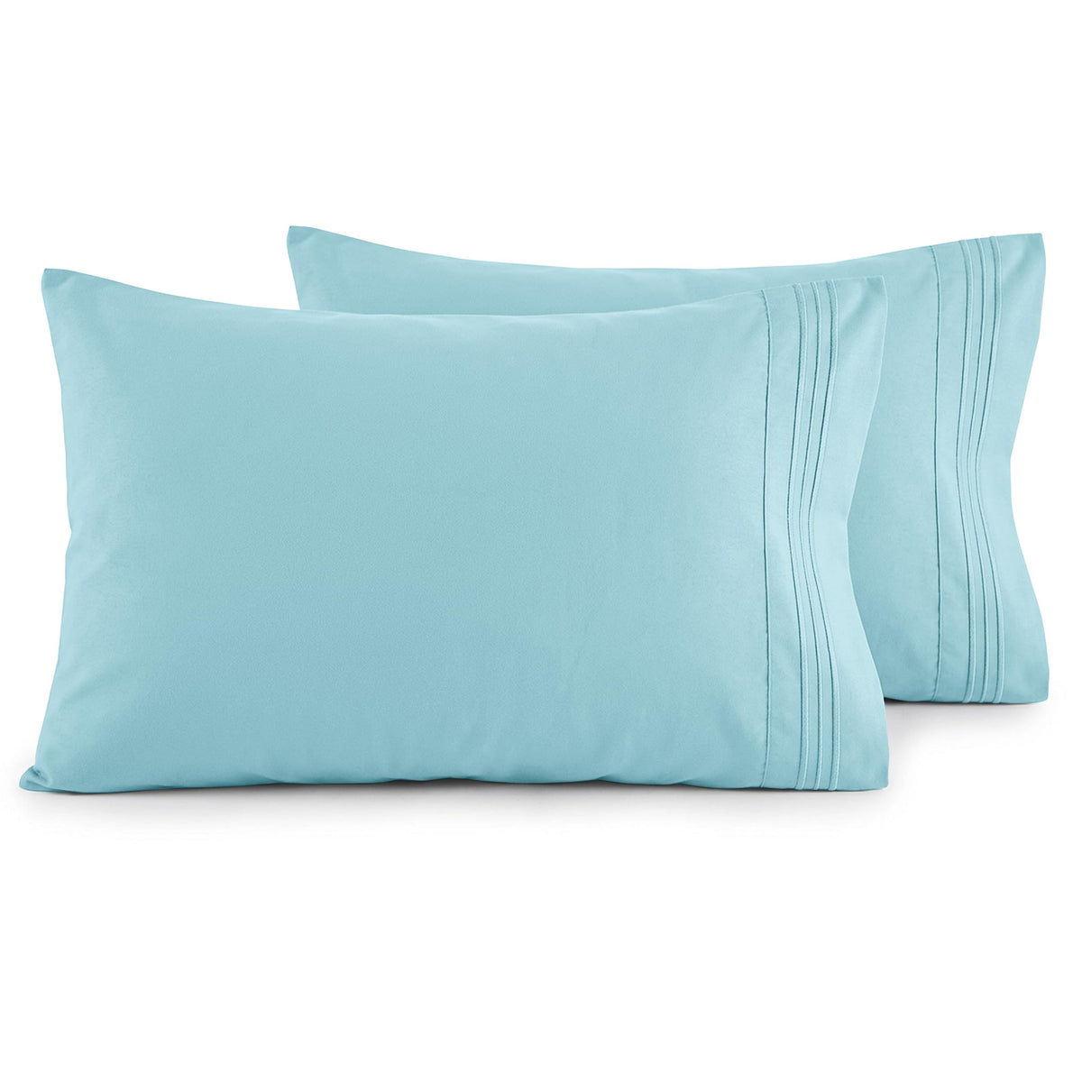 Elegant Comfort Luxury Ultra-Soft 2-Piece Pillowcase Set - 1500 Premium Hotel Quality Microfiber Double Brushed - Wrinkle Resistant, King Size, White