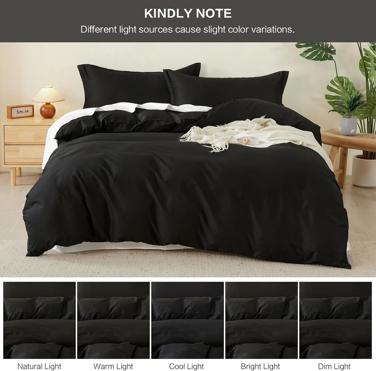 Duvet Cover Set King Size 100% Organic Cotton Pirate Black, SAPHREAS 3 Pcs Soft Bedding Comforter Cover with Zipper Closure & Corner Ties, Comforter Not Included