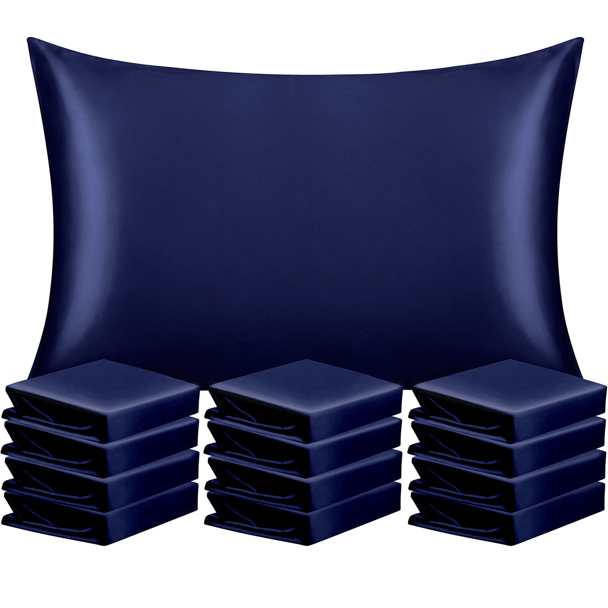 NTBAY Standard Satin Pillowcases, Set of 2, Black
