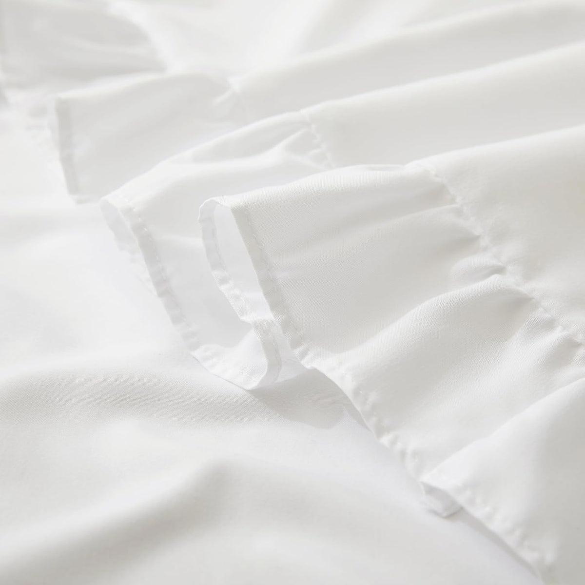 KKJIAF Ruffle Pillow Cases Standard Size Set of 2, White