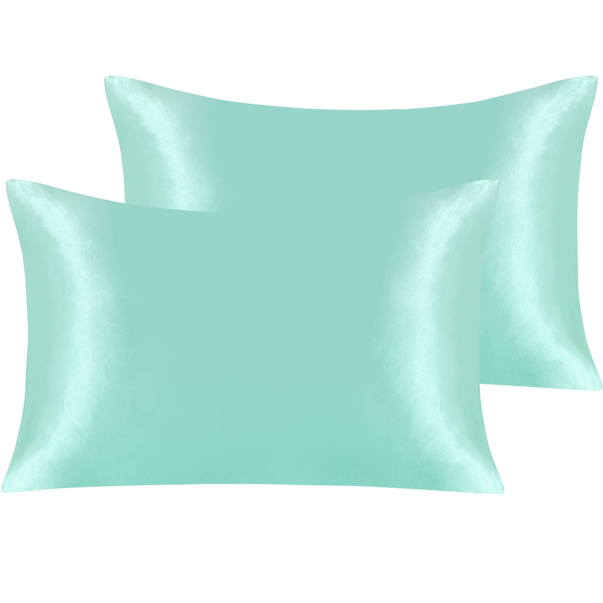 NTBAY Standard Satin Pillowcases, Set of 2, Black