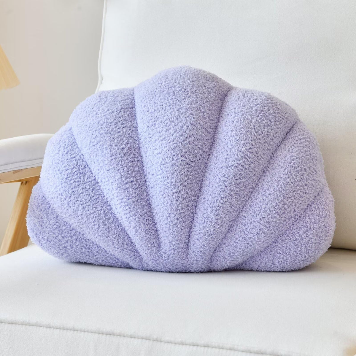 Lfsaaj Dusty Blue Seashell Throw Pillows, Shell Shaped Throw Pillows, 13 Inch Soft Home Decorative Pillow Plush Cushion for Bed Couch Living Sofa Room Decor Accent Throw Pillow