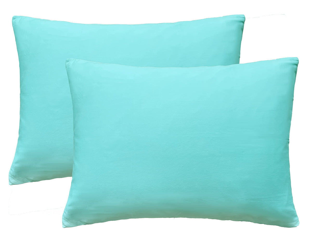iMaylex Soft 100% Egyptian Cotton Zipper Pillow Case, Cozy and Lightweight Pillowcase, Set of 2, Navy Blue, Standard, 20" x 26"