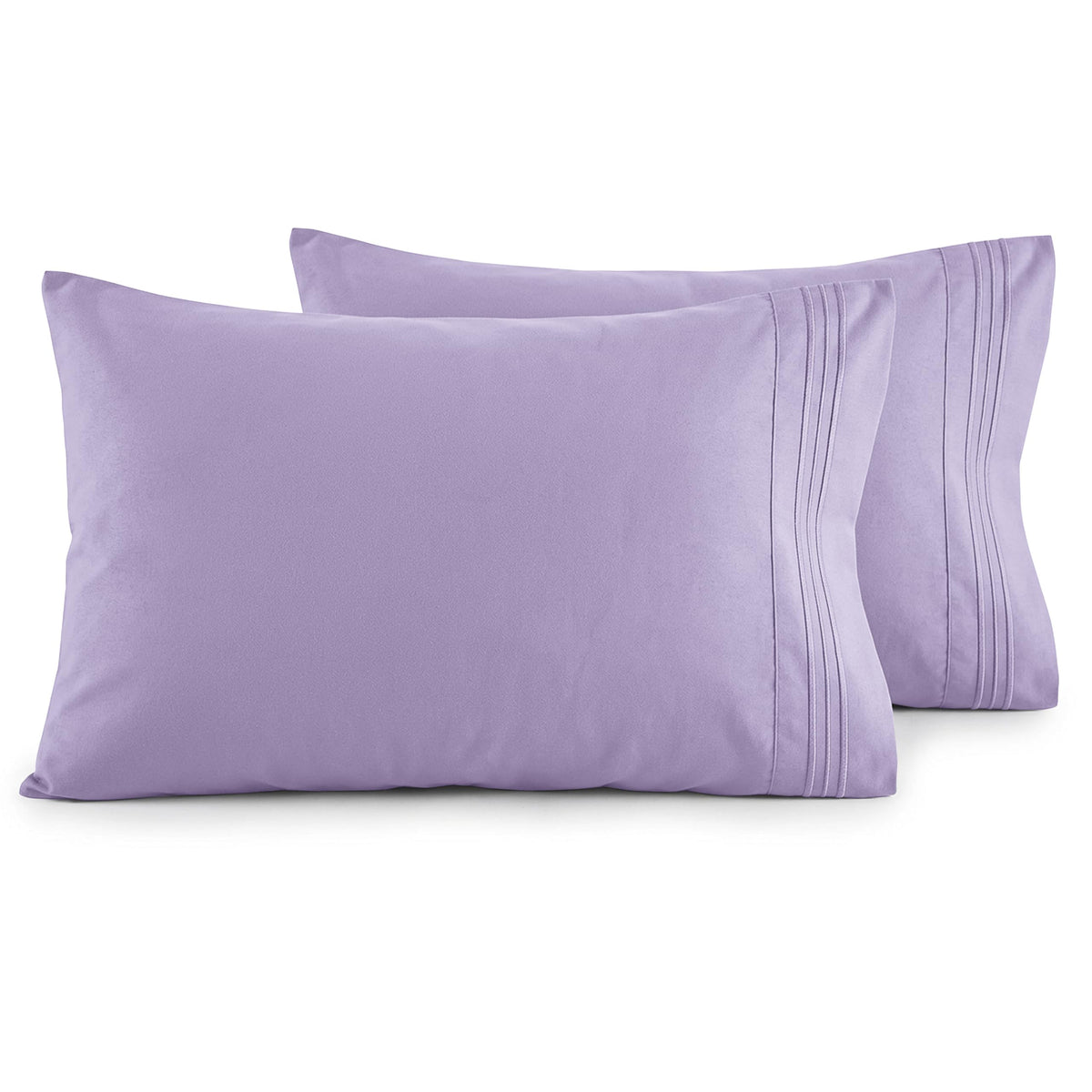 Elegant Comfort Luxury Ultra-Soft 2-Piece Pillowcase Set - 1500 Premium Hotel Quality Microfiber Double Brushed - Wrinkle Resistant, King Size, White