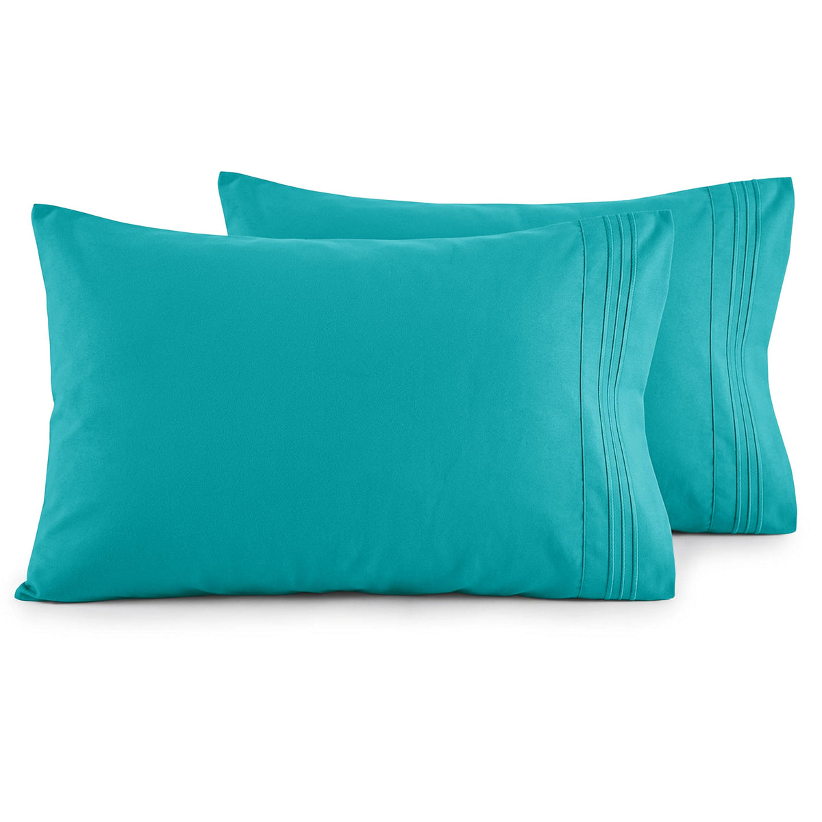 Elegant Comfort Luxury Ultra-Soft 2-Piece Pillowcase Set - 1500 Premium Hotel Quality Microfiber Double Brushed - Wrinkle Resistant, King Size, White