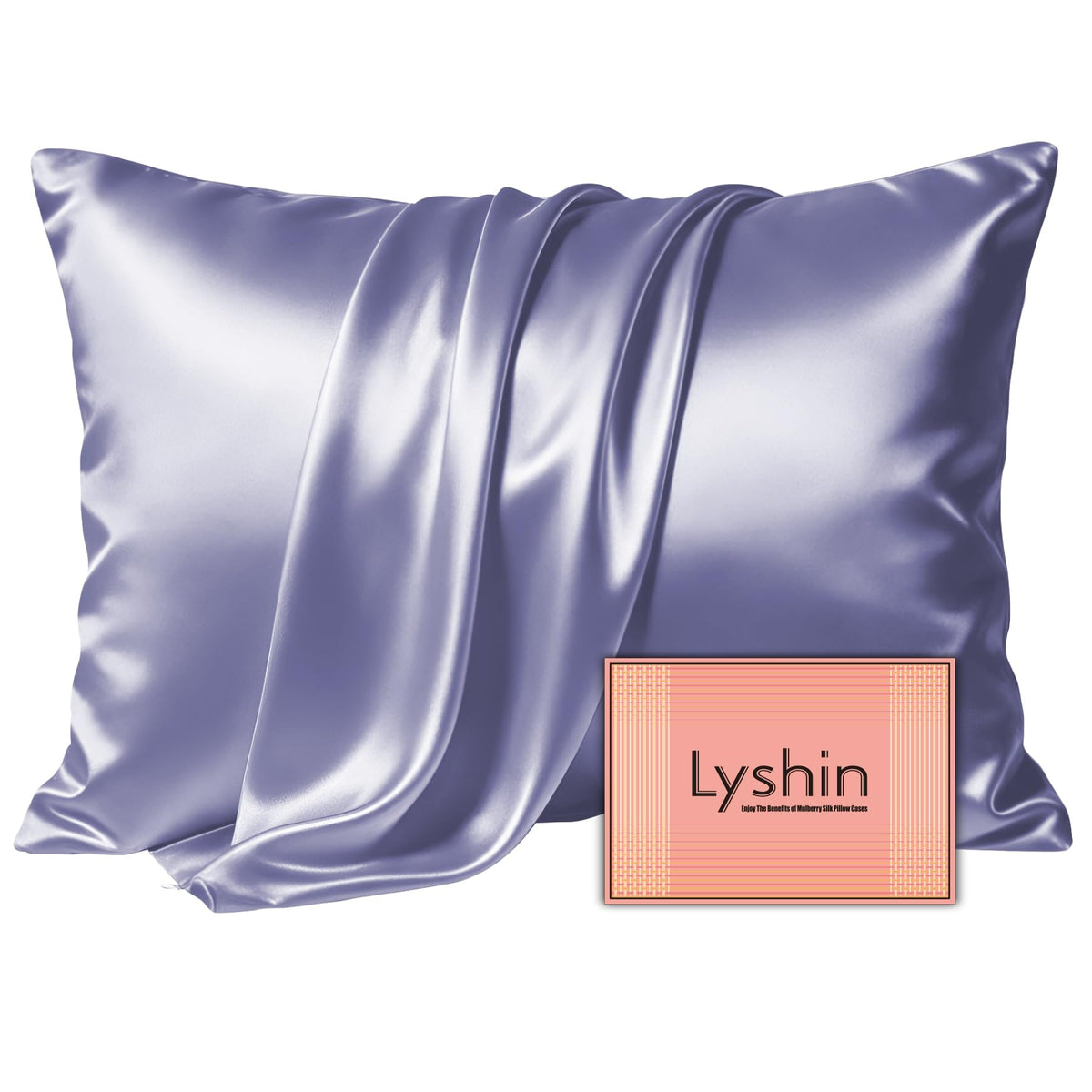 LYSHIN White Silk Pillow Cases Standard Size with Hidden Zipper