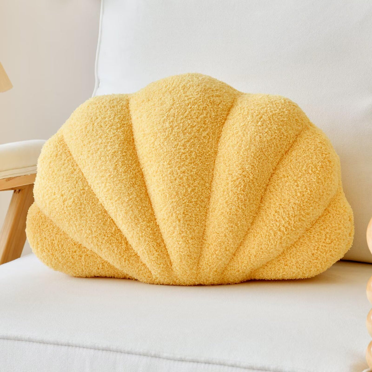 Lfsaaj Dusty Blue Seashell Throw Pillows, Shell Shaped Throw Pillows, 13 Inch Soft Home Decorative Pillow Plush Cushion for Bed Couch Living Sofa Room Decor Accent Throw Pillow