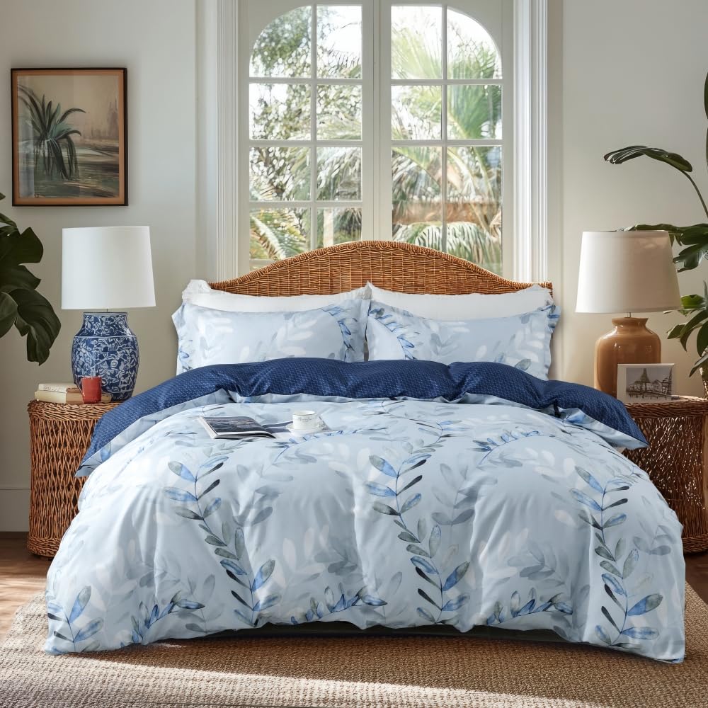 OAITE Duvet Cover Set Prewashed Cotton-Like Polyester King