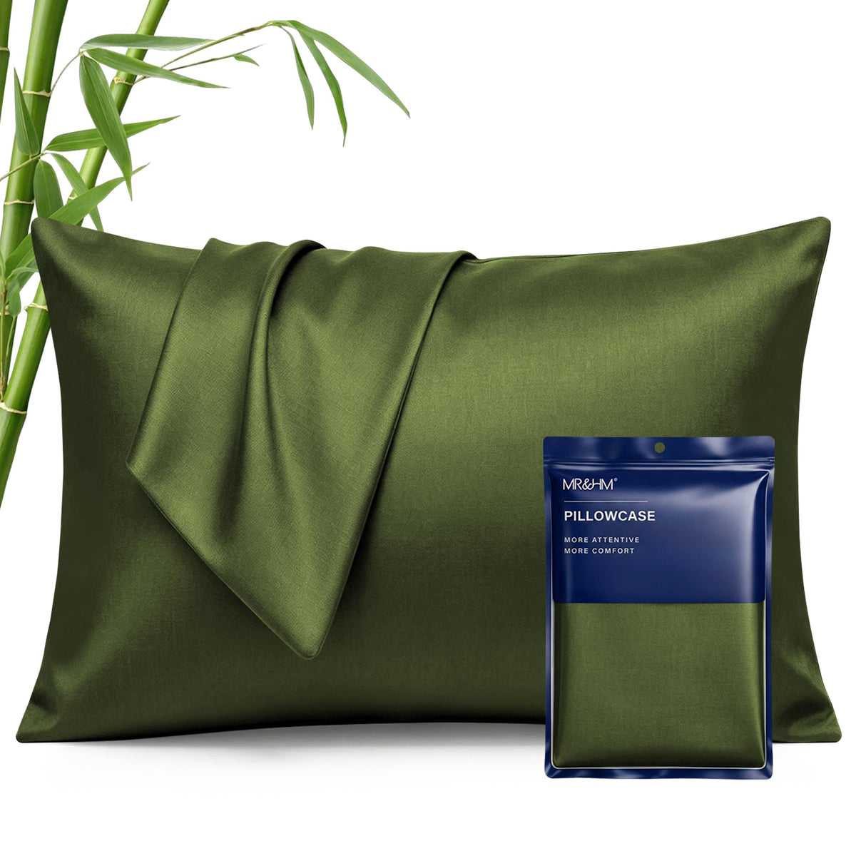 MR&HM Queen Pillowcase Set of 2, Cooling & Breathable, Dark Grey, 20"x30"