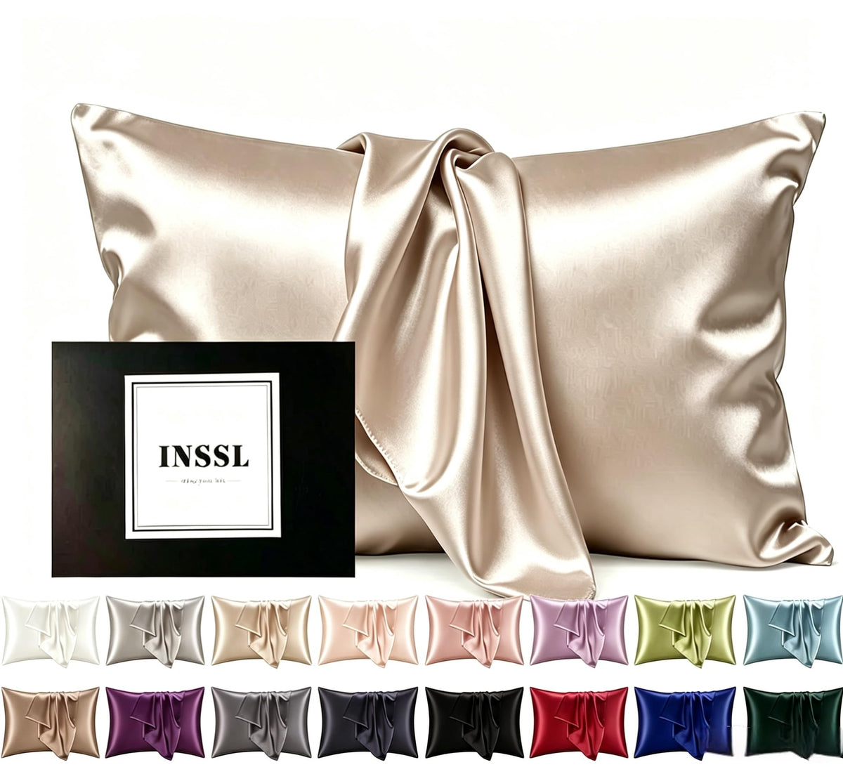 INSSL Silk Pillowcase for Women, Mulberry Silk Pillowcase for Hair and Skin and Stay Comfortable and Breathable During Sleep (Standard, Coral)
