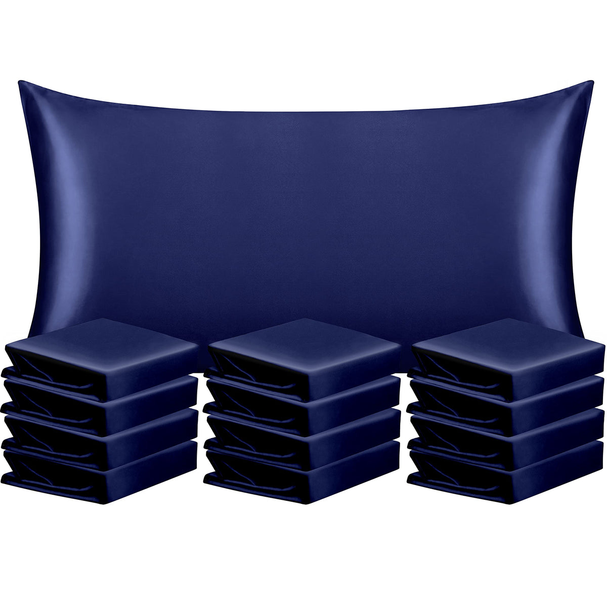 NTBAY Standard Satin Pillowcases, Set of 2, Black