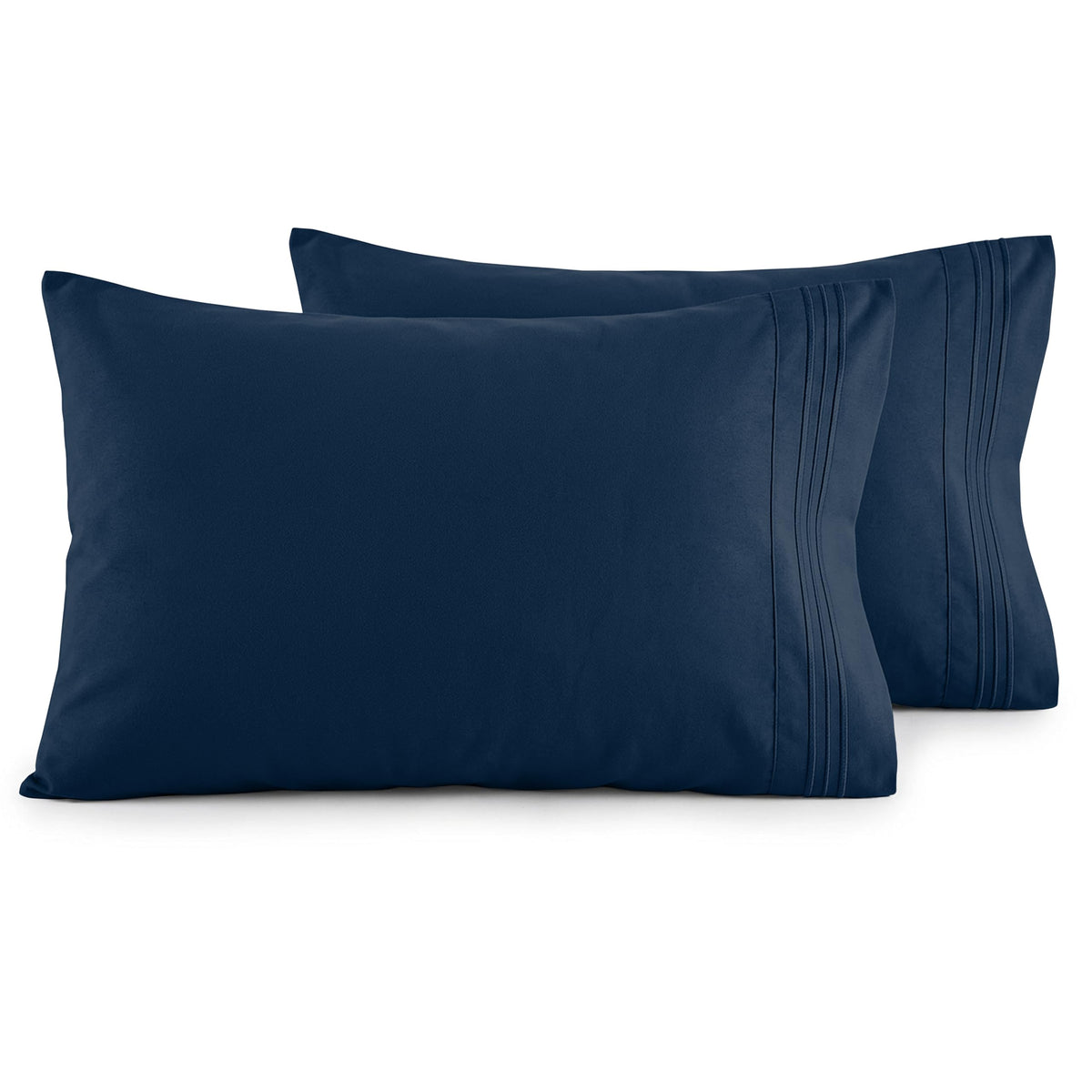 Elegant Comfort Luxury Ultra-Soft 2-Piece Pillowcase Set - 1500 Premium Hotel Quality Microfiber Double Brushed - Wrinkle Resistant, King Size, White