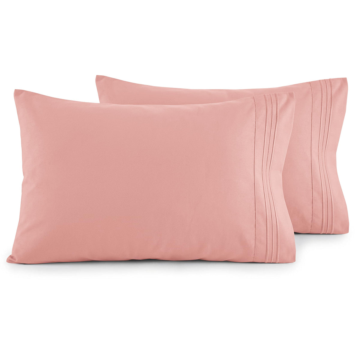 Elegant Comfort Luxury Ultra-Soft 2-Piece Pillowcase Set - 1500 Premium Hotel Quality Microfiber Double Brushed - Wrinkle Resistant, King Size, White