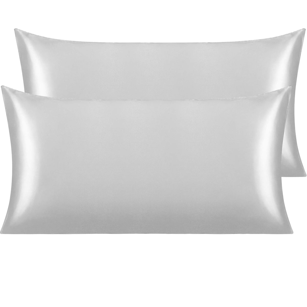 NTBAY Standard Satin Pillowcases, Set of 2, Black