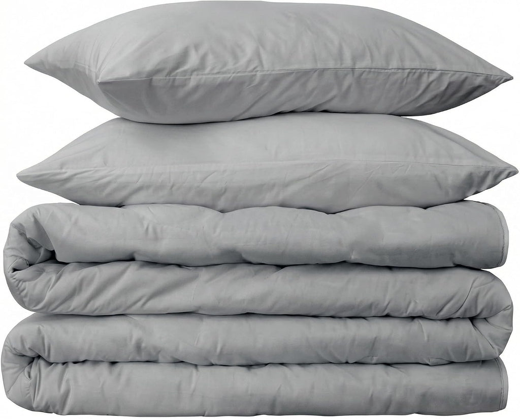 Peru Pima 415 Thread Count Percal King/Cal King Duvet Cover Set - 100% Peruvian Pima Cotton, 3 Piece (1 Cover, 2 Pillowcases) - Cooling, Crisp, Deep Pocket, Hotel Quality Bedding - Slate